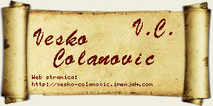 Vesko Čolanović vizit kartica